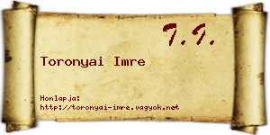 Toronyai Imre névjegykártya